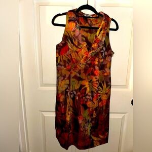 Moschino Cheap And Chic Red and Orange Sleeveless Silk blend dress 8 spring fall